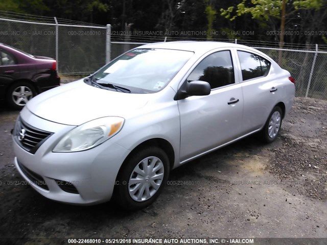 3N1CN7AP6DL860046 - 2013 NISSAN VERSA S/S PLUS/SV/SL SILVER photo 2