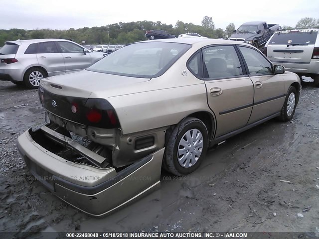 2G1WF52E649327473 - 2004 CHEVROLET IMPALA TAN photo 4