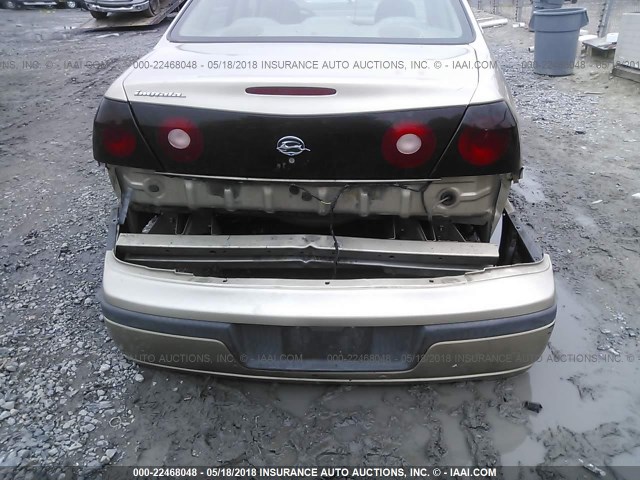 2G1WF52E649327473 - 2004 CHEVROLET IMPALA TAN photo 6