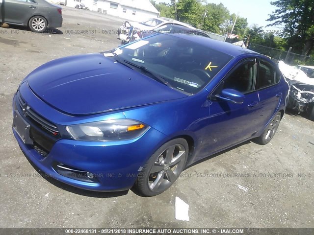 1C3CDFCB6DD327121 - 2013 DODGE DART LIMITED/R/T BLUE photo 2