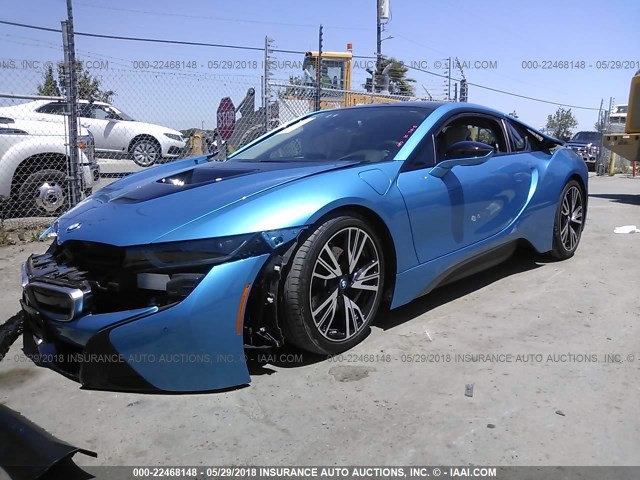 WBY2Z2C51GV674820 - 2016 BMW I8 BLUE photo 2