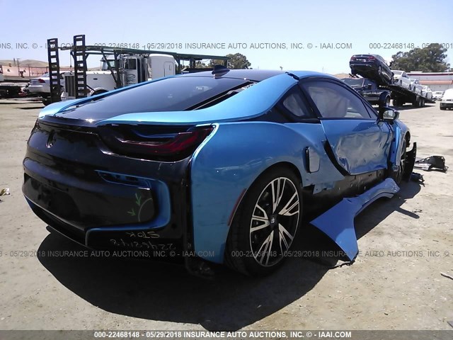 WBY2Z2C51GV674820 - 2016 BMW I8 BLUE photo 4