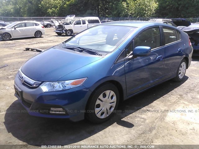 JHMZE2H38ES002740 - 2014 HONDA INSIGHT BLUE photo 2