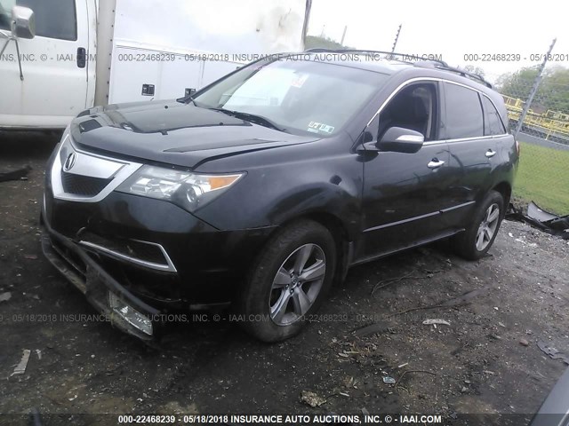 2HNYD2H68BH514313 - 2011 ACURA MDX TECHNOLOGY BLACK photo 2