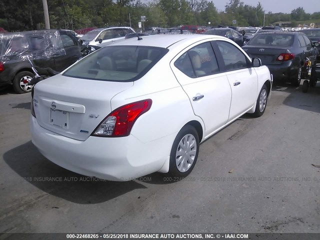 3N1CN7AP9CL873145 - 2012 NISSAN VERSA S/SV/SL WHITE photo 4