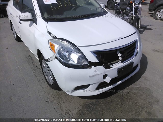 3N1CN7AP9CL873145 - 2012 NISSAN VERSA S/SV/SL WHITE photo 6