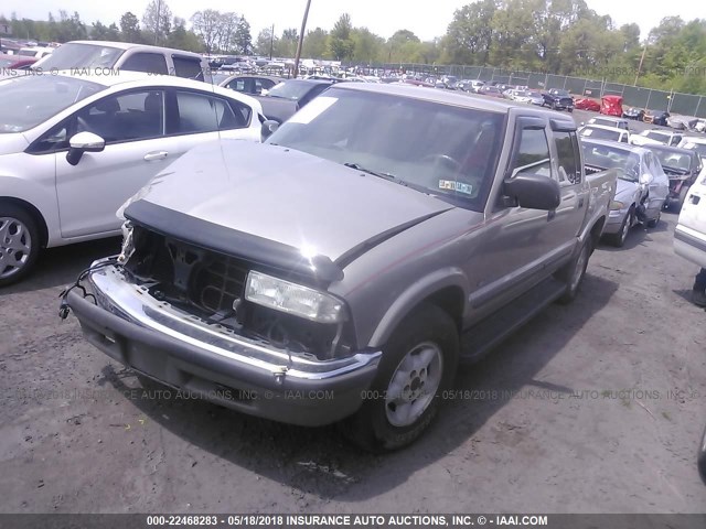 1GCDT13W82K142120 - 2002 CHEVROLET S TRUCK S10 TAN photo 2