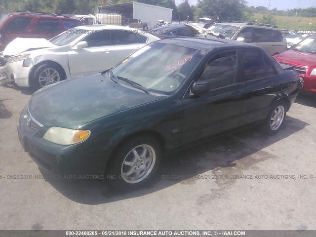 JM1BJ225110427070 - 2001 MAZDA PROTEGE LX/ES მწვანე ფოტო 2