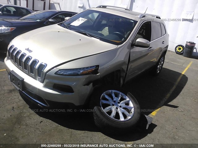 1C4PJMDS9FW660106 - 2015 JEEP CHEROKEE LIMITED GOLD photo 2