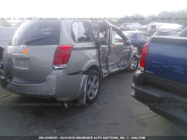 5N1BV28UX4N329614 - 2004 NISSAN QUEST S/SE/SL TAN photo 4