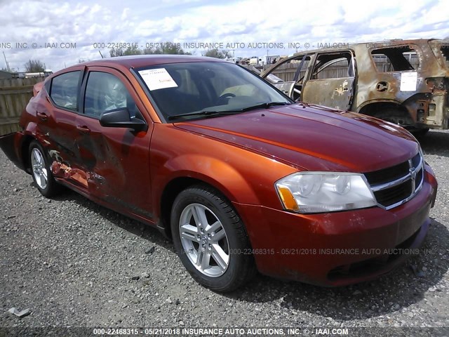 1B3LC56R68N170029 - 2008 DODGE AVENGER SXT ORANGE photo 1