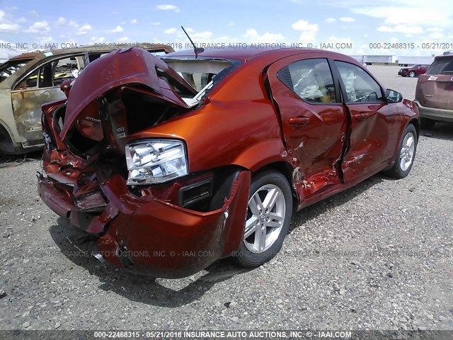 1B3LC56R68N170029 - 2008 DODGE AVENGER SXT ORANGE photo 4