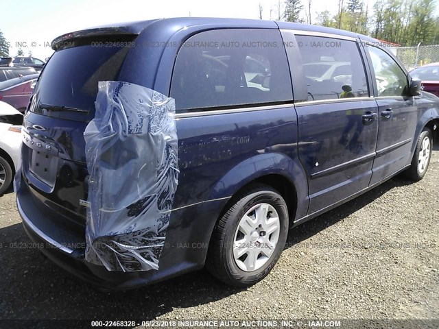 2C4RDGBG6CR407572 - 2012 DODGE GRAND CARAVAN SE BLUE photo 4