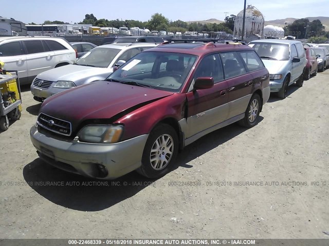 4S3BH806337608028 - 2003 SUBARU LEGACY OUTBACK H6 3.0 LL BEAN BURGUNDY photo 2