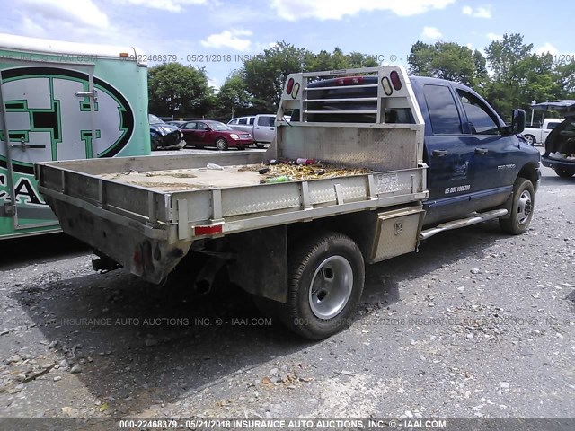 3D7MS48C45G807356 - 2005 DODGE 3500 4X4 CREWCAB ST/SLT BLUE photo 4