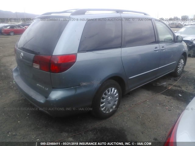 5TDZA23C34S154517 - 2004 TOYOTA SIENNA CE/LE BLUE photo 4