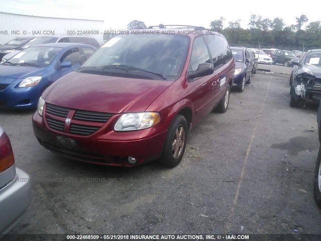 2D4GP44L87R155517 - 2007 DODGE GRAND CARAVAN SXT BURGUNDY photo 2