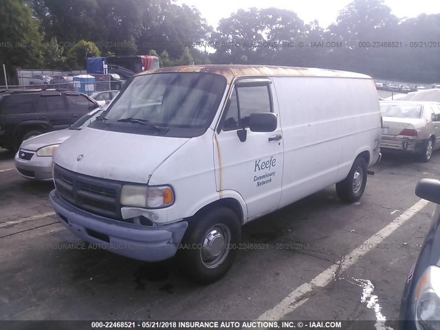 2B7HB21X5TK112333 - 1996 DODGE RAM VAN B2500 WHITE photo 2