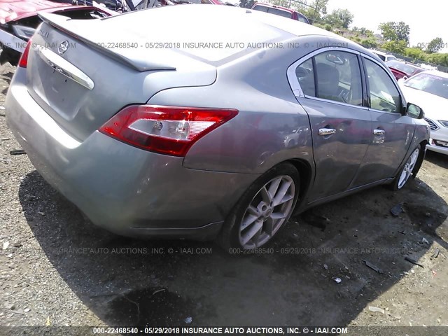 1N4AA51E89C825424 - 2009 NISSAN MAXIMA S/SV GRAY photo 4