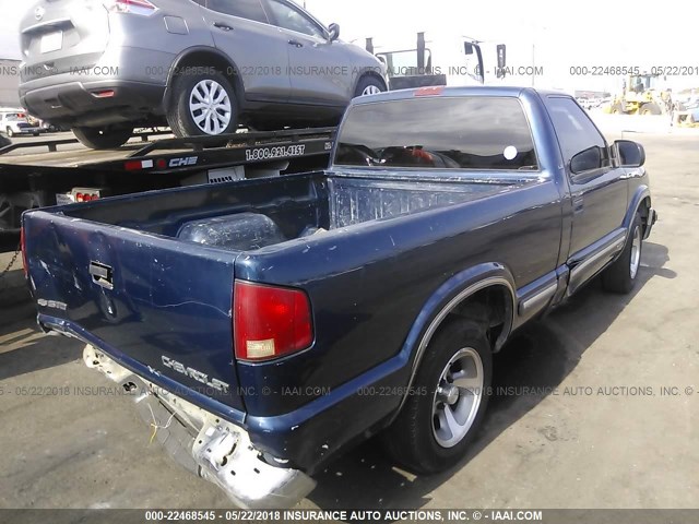 1GCCS1455Y8210447 - 2000 CHEVROLET S TRUCK S10 BLUE photo 4