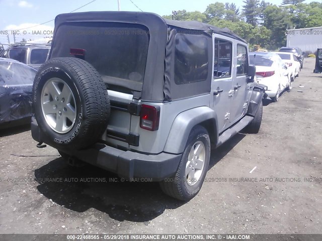 1J4HA3H1XBL508468 - 2011 JEEP WRANGLER UNLIMITE SPORT SILVER photo 4