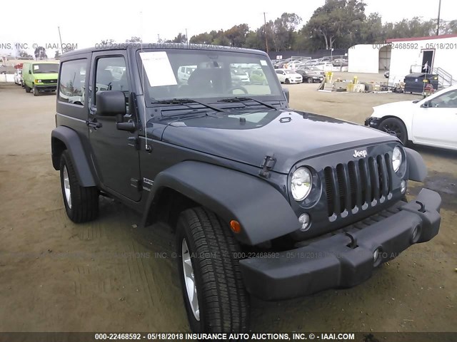 1C4AJWAG1HL639434 - 2017 JEEP WRANGLER SPORT GRAY photo 1