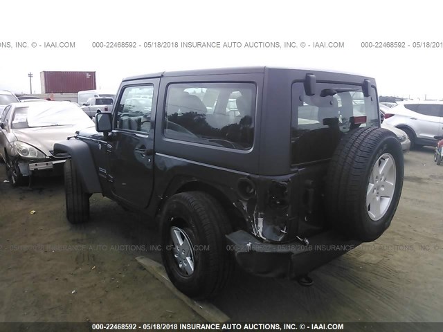 1C4AJWAG1HL639434 - 2017 JEEP WRANGLER SPORT GRAY photo 3