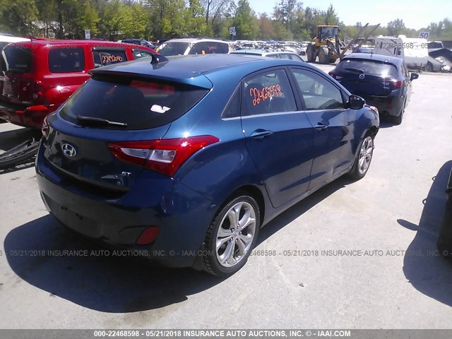 KMHD35LH4EU185012 - 2014 HYUNDAI ELANTRA GT BLUE photo 4