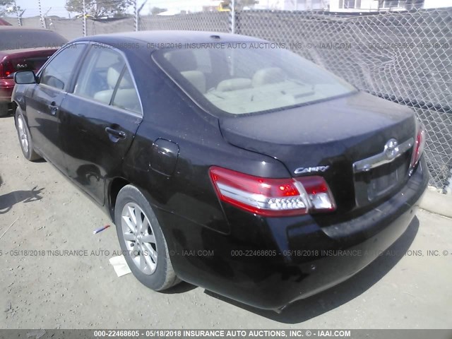 4T1BK3EK6BU128510 - 2011 TOYOTA CAMRY SE/LE/XLE BLACK photo 3