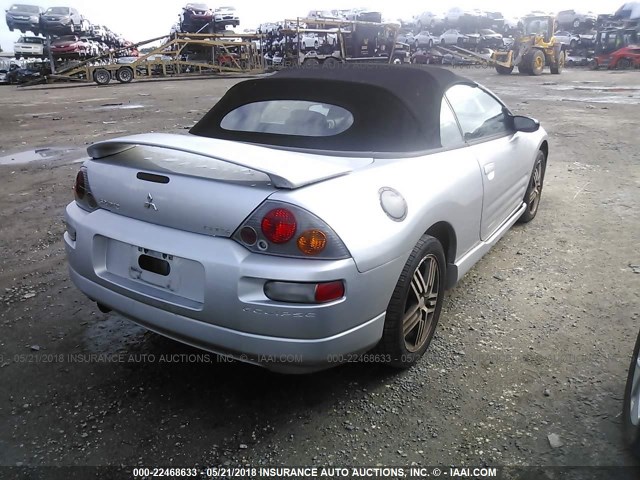 4A3AE75H83E014195 - 2003 MITSUBISHI ECLIPSE SPYDER GTS SILVER photo 4