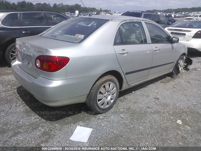 2T1BR32E93C015423 - 2003 TOYOTA COROLLA CE/LE/S SILVER photo 4