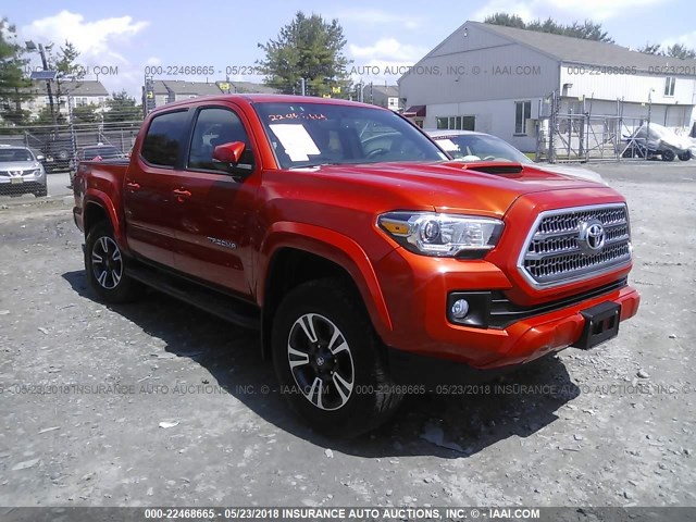 3TMCZ5AN3HM090750 - 2017 TOYOTA TACOMA DBL CAB/SR/TRDSPT/OR/PRO ORANGE photo 1