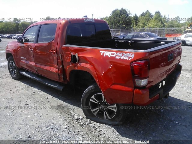 3TMCZ5AN3HM090750 - 2017 TOYOTA TACOMA DBL CAB/SR/TRDSPT/OR/PRO Қызғылт сары фото 3