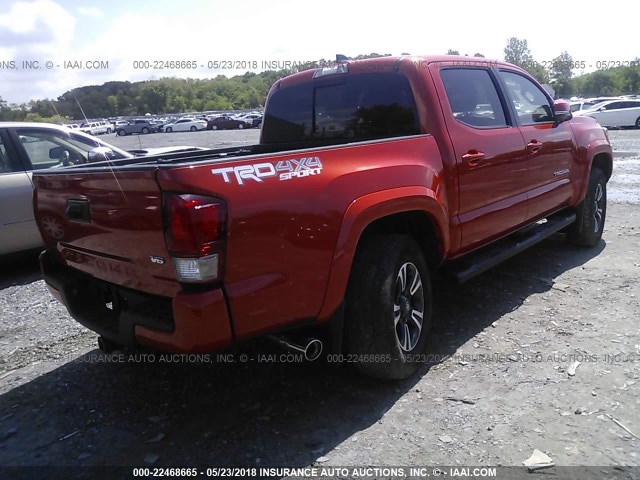 3TMCZ5AN3HM090750 - 2017 TOYOTA TACOMA DBL CAB/SR/TRDSPT/OR/PRO Қызғылт сары фото 4