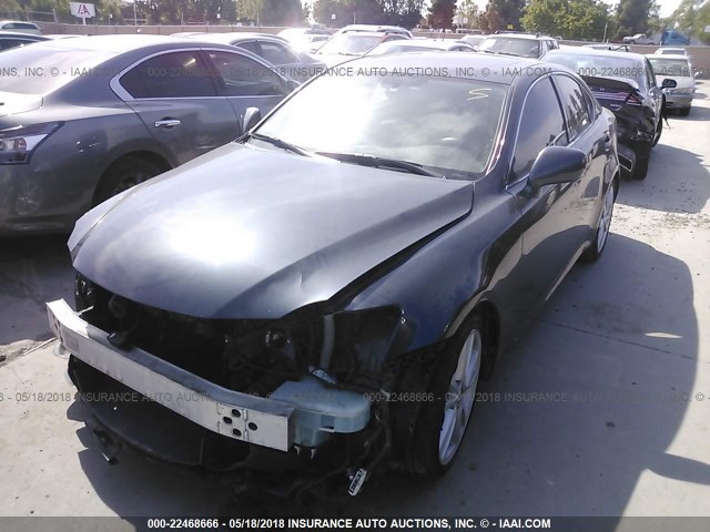 JTHBE262975016191 - 2007 LEXUS IS 350 BLACK photo 2