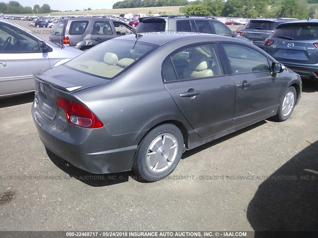 JHMFA36268S031897 - 2008 HONDA CIVIC HYBRID TAN photo 4