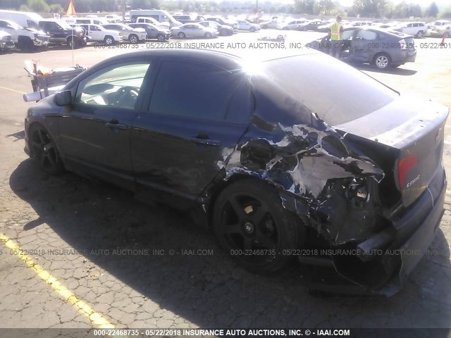 2HGFA55508H708928 - 2008 HONDA CIVIC SI BLACK photo 3