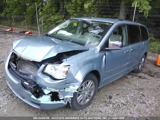 2A8HR64X49R609042 - 2009 CHRYSLER TOWN & COUNTRY LIMITED Light Blue photo 2