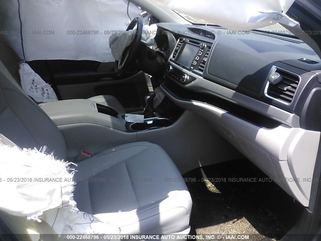 5TDJKRFH7FS095355 - 2015 TOYOTA HIGHLANDER XLE GRAY photo 5