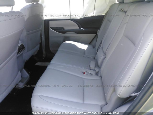 5TDJKRFH7FS095355 - 2015 TOYOTA HIGHLANDER XLE GRAY photo 8