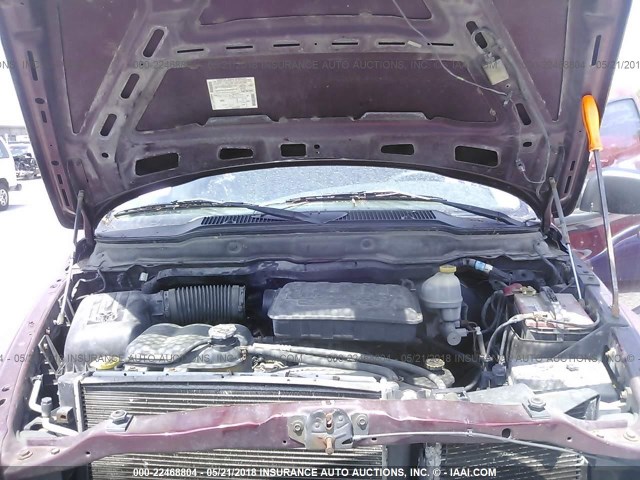 1D7HU18N82S617527 - 2002 DODGE RAM 1500 PURPLE photo 10