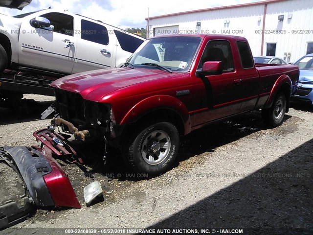 1FTYR14U57PA95300 - 2007 FORD RANGER SUPER CAB RED photo 2