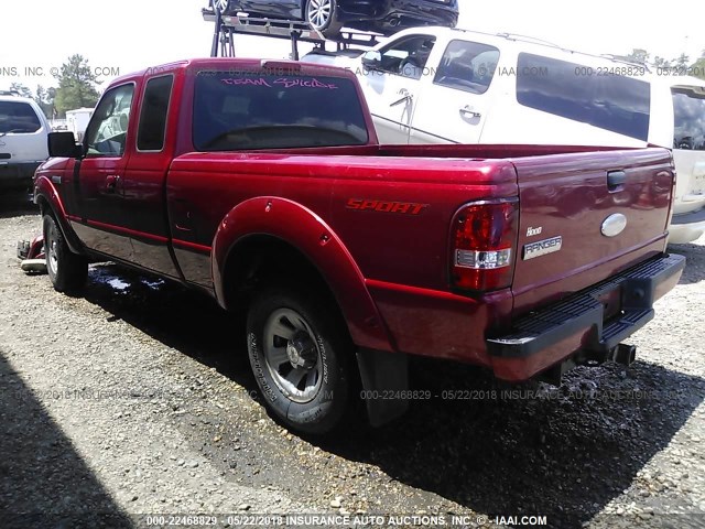1FTYR14U57PA95300 - 2007 FORD RANGER SUPER CAB RED photo 3