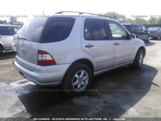 4JGAB75E22A318254 - 2002 MERCEDES-BENZ ML 500 SILVER photo 4