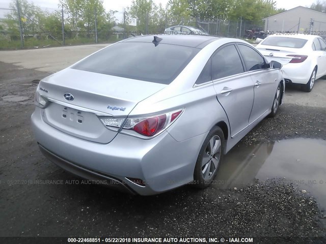 KMHEC4A44CA048066 - 2012 HYUNDAI SONATA HYBRID SILVER photo 4