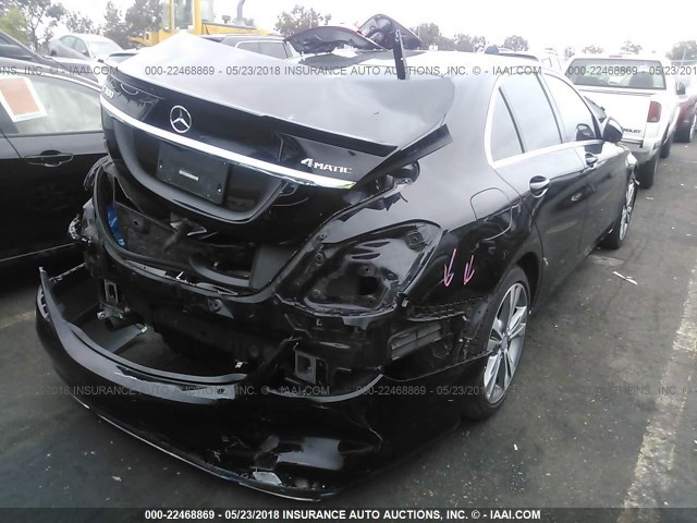 55SWF4KB5FU020073 - 2015 MERCEDES-BENZ C 300 4MATIC BLACK photo 4