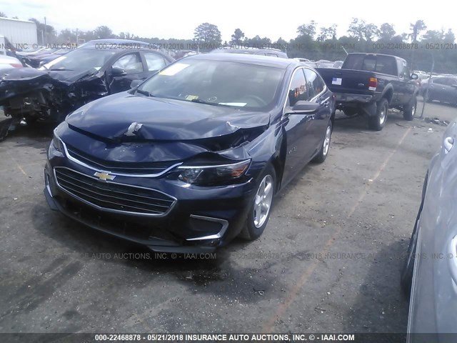 1G1ZB5STXHF100954 - 2017 CHEVROLET MALIBU LS 蓝色 照片 2