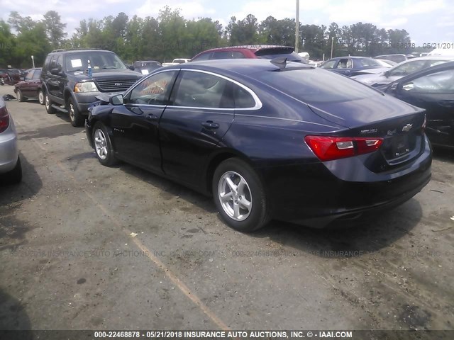 1G1ZB5STXHF100954 - 2017 CHEVROLET MALIBU LS BLUE photo 3