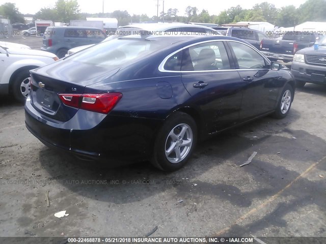 1G1ZB5STXHF100954 - 2017 CHEVROLET MALIBU LS 蓝色 照片 4