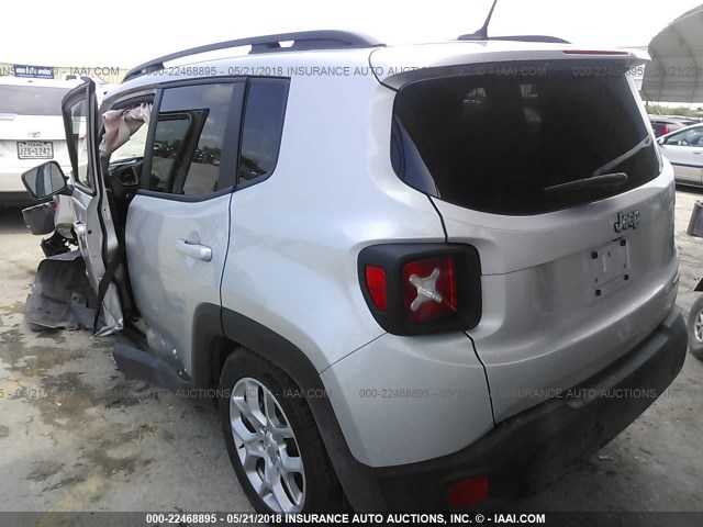 ZACCJABB7HPG25094 - 2017 JEEP RENEGADE LATITUDE SILVER photo 3